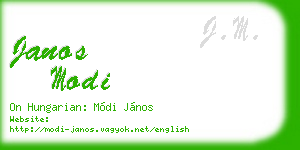 janos modi business card
